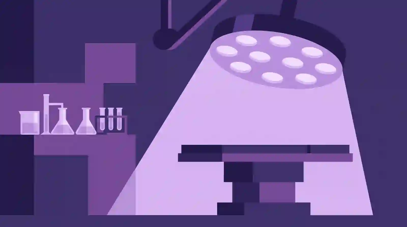 Operating theatre, clinic and laboratory settings side by side